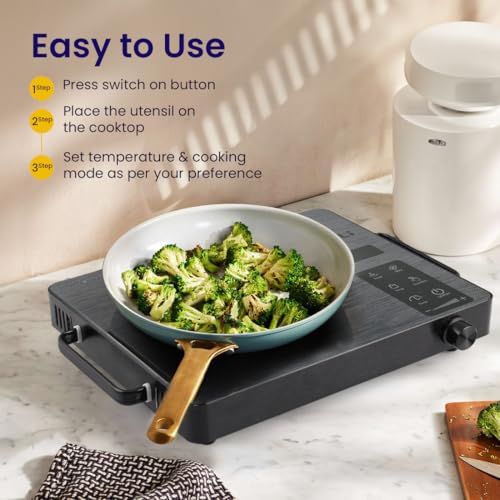 Image of Kapli Premium Black Beauty 2500 Watt Infrared Induction Cooktop,Touch Panel |Use with All Utensils|1-year Warranty
