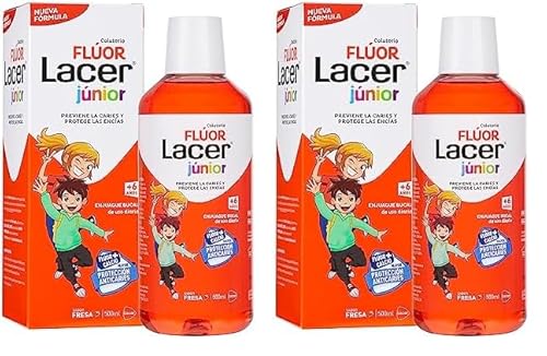 FLÚOR enjuage bucal diario fresa 0,05% 500 ml (Paquete de 2)