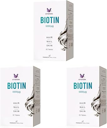 Vitisfera Biotin 5000 mcg 60 Tablet 3 paketi