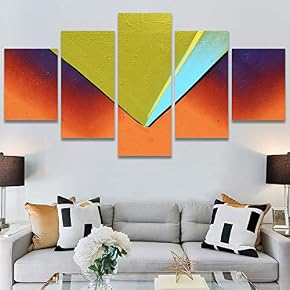SIGNWIN 5 Panel Canvas Wall Art Solid Structures...