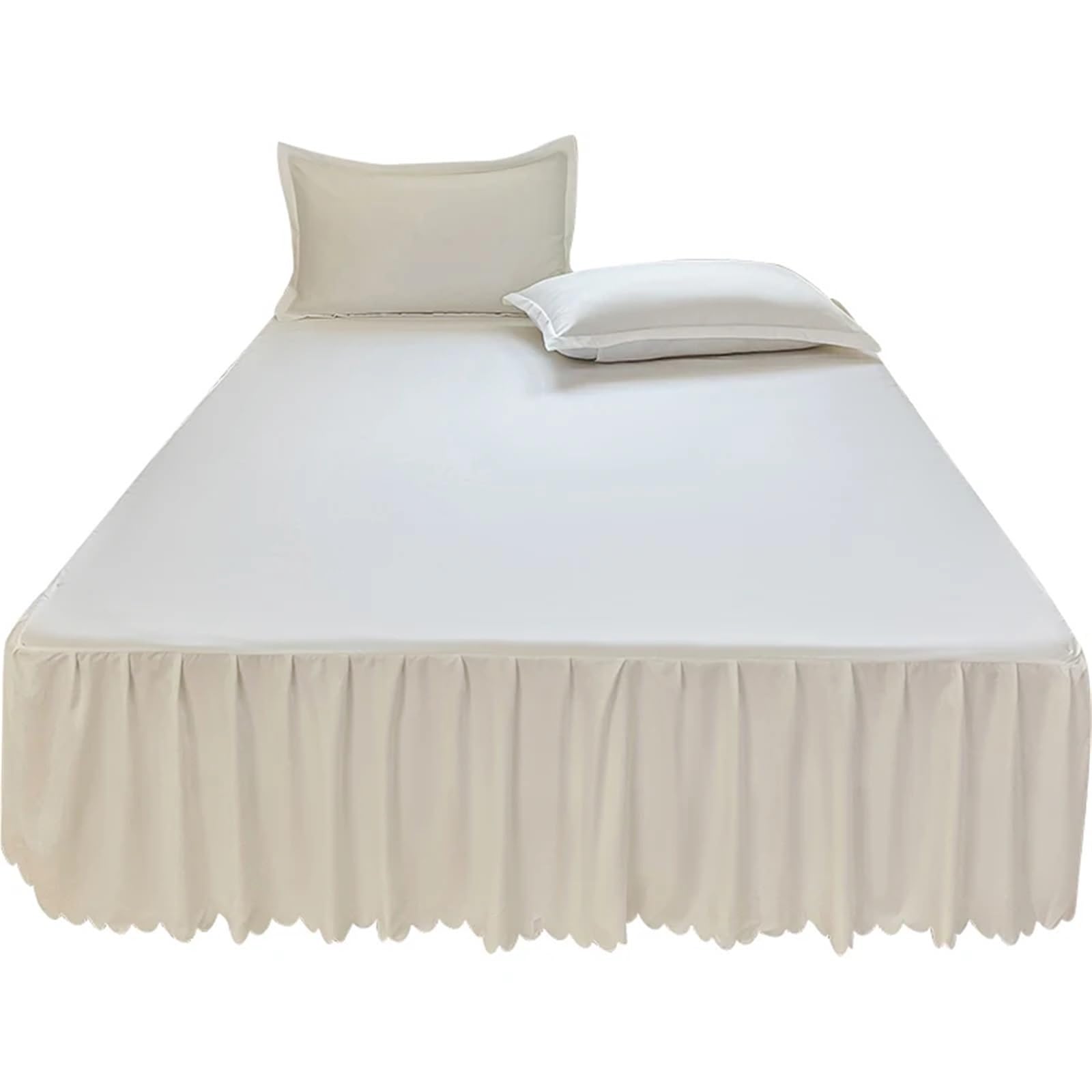 Solid Color Bed Skirt Solid Color Bed Skirt Four Corners With Elastic Band Brushed Queen/King Size Постельное Бельё Набор Skirts (Without Pillowcase)(White,200x200cm)