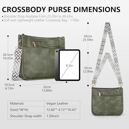 Image of TANTOMI Vegan Leather Crossbody Bags for Women Hobo Travel Purse Multi-Pocket Trendy Handbags & Womens Crossbody Bag
