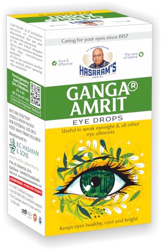 Ganga Amrit Ayurvedic Eye Drops (15 ml, Pack of 5), Herbal & Refreshing Eye Drop helps Relief Redness, Dryness, Strain, Itching & Burning Sensation in Daily Use for Home, Work & Travel
