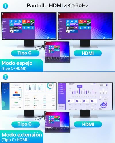 Concentrador Surface Pro 9 BYEASY con Carga 100W y HDMI 4K Diseño Premium 3