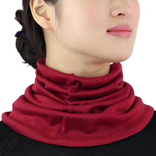 Women Silk Cashmere Neck Gaiter Autumn Winter Warmth Knitted Neck Scarf