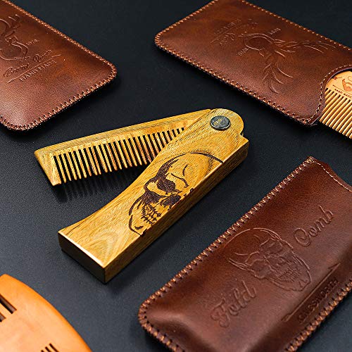 Peine plegable de madera para barba, tamaño bolsillo miniatura 7