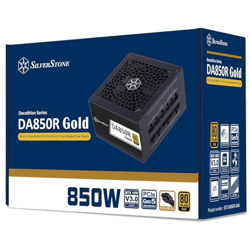 Image of SilverStone Technology DA850R Gold 80 Plus Gold 850W ATX 3.0 & PCIe 5.0 Power Supply, SST-DA850R-GMA (SST-AX0850MCGD-C)