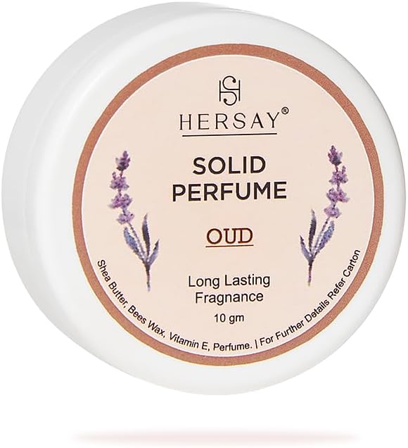 Hersay Solid Perfume | Skin Perfume | Shea Butter | Vitamin E | Beeswax | Natural Long Lasting Fragrance | Hand Cream | Skin Moisturizer | Hair Balm | Non-alcoholic | Free from Parabens | 10g
