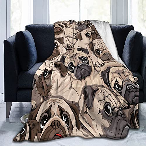 Pug Dog Blanket Throw Bed Blankets Cozy Lightweight Soft Sofa Bedding,Gifts Blanket For Women And Men 60X50 Inch #TOP1