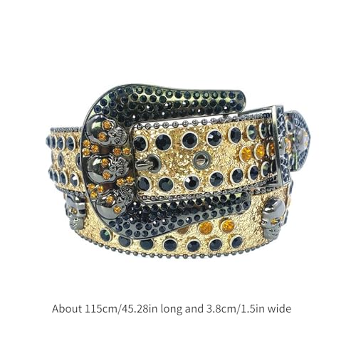 Ceinture tête de mort strass scintillants accessoire mode Y2K - 4