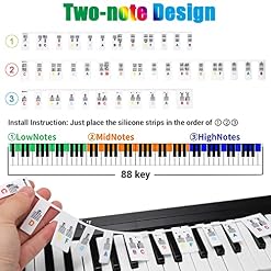 Étiquettes Amovibles En Silicone Pour Clavier De Piano Lot De 3 Notes Amovibles Colorée Autocollants Réutilisables Avec 88 Touches 1Pcs Chiffon Nettoyage 1Pcs Autocollant Note - Les Beatles, Paul McCartney, John Lennon, RIngo Starr, George Harrison Étiquettes Amovibles En Silicone Pour Clavier De Piano Lot De 3 Notes Amovibles Colorée Autocollants Réutilisables Avec 88 Touches 1Pcs Chiffon Nettoyage 1Pcs Autocollant Note – Image 2