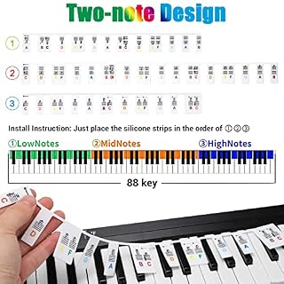 Étiquettes Amovibles En Silicone Pour Clavier De Piano Lot De 3 Notes Amovibles Colorée Autocollants Réutilisables Avec 88 Touches 1Pcs Chiffon Nettoyage 1Pcs Autocollant Note - Les Beatles, Paul McCartney, John Lennon, RIngo Starr, George Harrison Étiquettes Amovibles En Silicone Pour Clavier De Piano Lot De 3 Notes Amovibles Colorée Autocollants Réutilisables Avec 88 Touches 1Pcs Chiffon Nettoyage 1Pcs Autocollant Note – Image 2