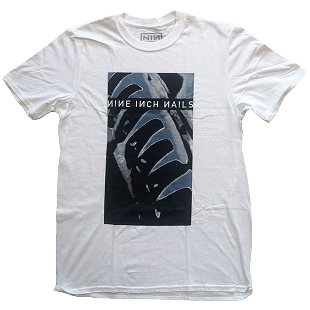 Nine Inch Nails T Shirt Downward Spiral Band Logo Official Mens White M
