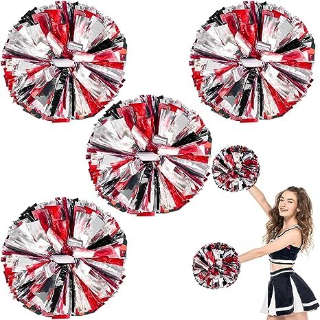 Amazon.com: Metallic Cheerleading Pom Poms, 6Pcs