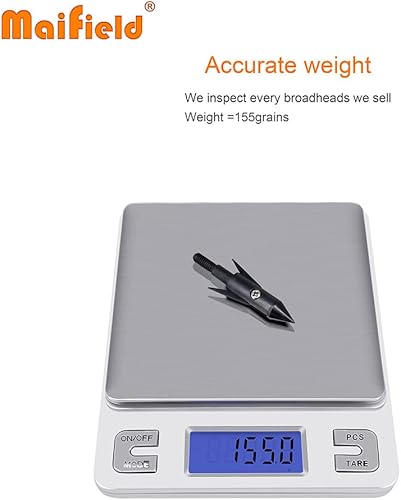 Miniatura 4 de maifield Cabeza de pesca con arco ejes de flecha de carbonofibra de vidrio, 2 púas mecánicas de 2.5 pulgadas, área de sujeción de tiro con arco,