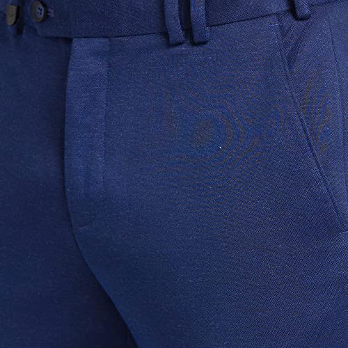 Image of Park Avenue Men's Terry Rayon Blend Solid Pattern Active Fit Flat Front Formal Trouser