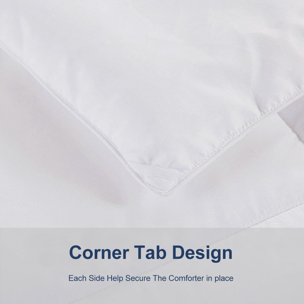 ACCURATEX Duvet Insert Super Queen Comforter 98x98- Fluffy Down Alternative Fill Hotel Collection Comforter,Lightweight Soft All Season Duvet Insert with Corner Tabs - Machine Washable,White