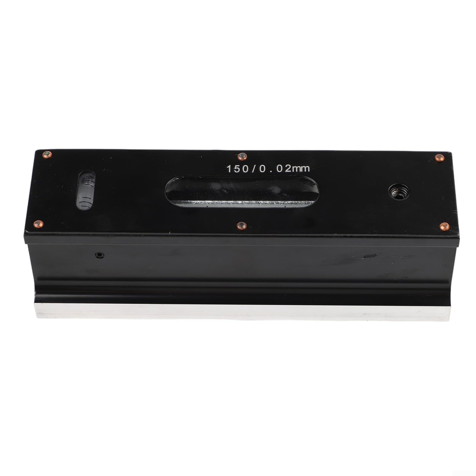Nivel de tira industrial 100 mm 0.02 mm Nivel de maquinista de metal con base de ranura en V, para depuración y alineación de máquinas herramienta en caja de madera (150 mm)
