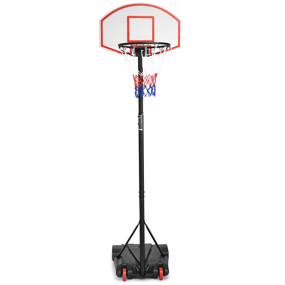 LIFEZEAL Cesto Basket da Esterno per Bambini e Adulti, Canestro Portatile con Tabellone e Retina, Regolabile in Altezza da 1,78M a 2,08M, Pallacanestro Sportivo con Ruote da Giardino