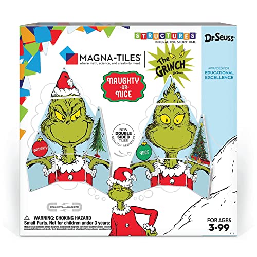 Createon Magna-Tiles The Grinch Toys, Dr. Seuss Grinch Magnetic Tiles, Magnetic Kids’ Building Toys From Dr. Seuss’ “How The Grinch Stole Christmas” Book, Educational Toys For Ages 3+, 19 Pieces #TOP4