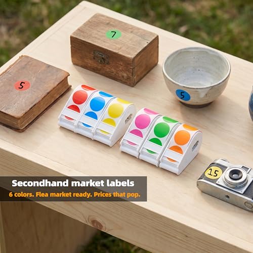 Image of Suitable for Lucky Sticker Transparent dot Sticker Dispenser. Includes 900 Pieces of 1-inch red dot Stickers, Round Color-Coding Labels, Ideal for Offices and classrooms.