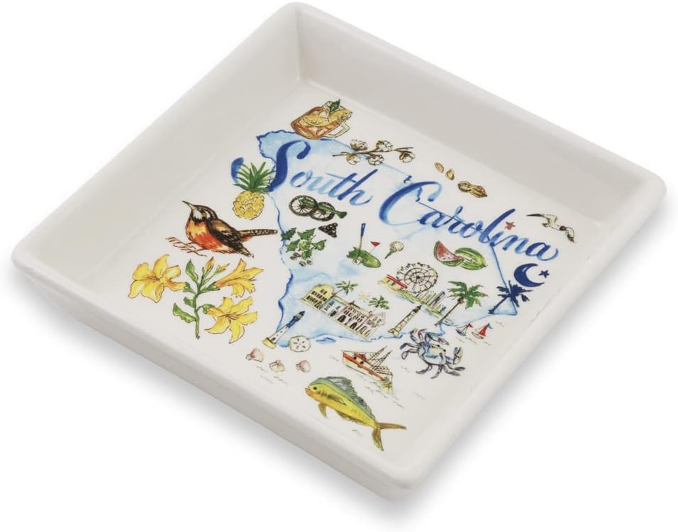 Boston International Rosanne Beck State Collection Ceramic Napkin Holder Caddy, Cocktail Size, Illinois image 4