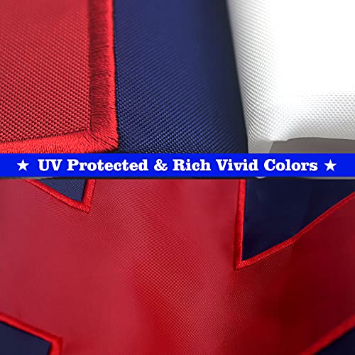Vsvo Christian Flag 3X5 Ft Double Sided Embroidered 300D Oxford Nylon – Indoor/Outdoor, Brass Grommets, Durable For All Weather - Religious Flags 3X5 Feet (Sewn Cross) #TOP3