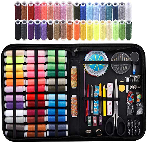 Inscraft Sewing, 182 Premium Sewing Supplies, 38 XL Thread Rolls Suitable for Travelers, Adults, Beginners, Emergency Sewing Kit 182