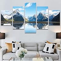 SIGNWIN 5 Panel Canvas Wall Art Calming Waters for Home Decorations Ready to Hang - 60