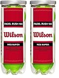 Wilson Rush 100 3 Ball Can Pelotas de Tenis, Unisex, Yellow, NS (Paquete de 2)
