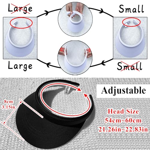 Image of 3 Pack Sports Sun Visor Hat Women Men Adjustable Clip On Visors Outdoor Golf Beach Cap