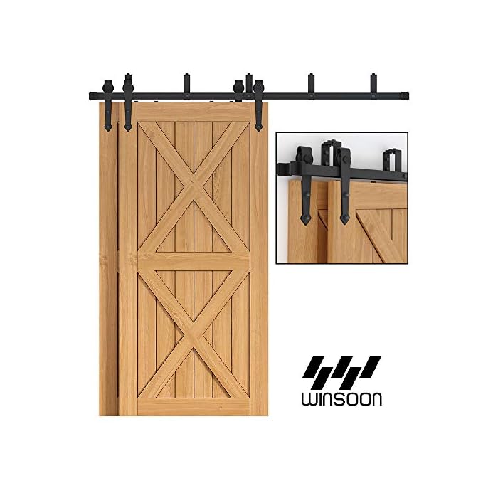 Buy Winsoon 10FT Sliding Bypass Barn Door Hardware Kit for Double