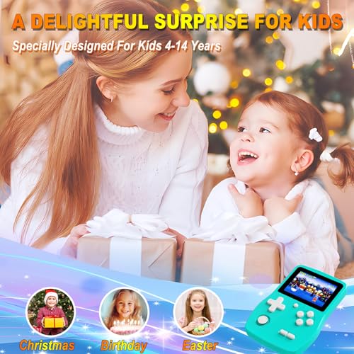 Image of 32 Bit Handheld Game for Kids Preloaded 139 Video Games,Roadtrip Travel Toy | 3.0 inch IPS Screen,5+Hrs Play,USB-C,Retro Gaming for Road Trip, Mini Travel Electronic Toy Xmas Birthday Gifts for Boys Girls