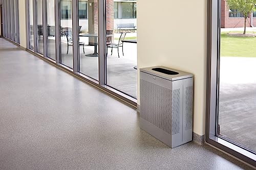 Image of Rubbermaid Commercial Products Silhouette Large Rectangle Trash Can, 22.5 Gal, Black, Indoor for Offices /Hotel Lobbies /Front Desk