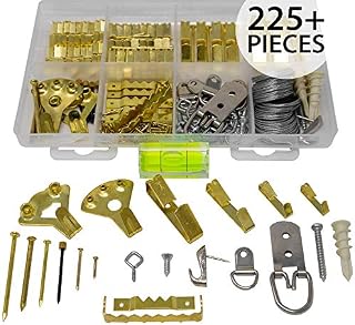 Picture Hanging Kit 225+ Pieces | Premium Picture Hangers | Great Assortment Includes:
