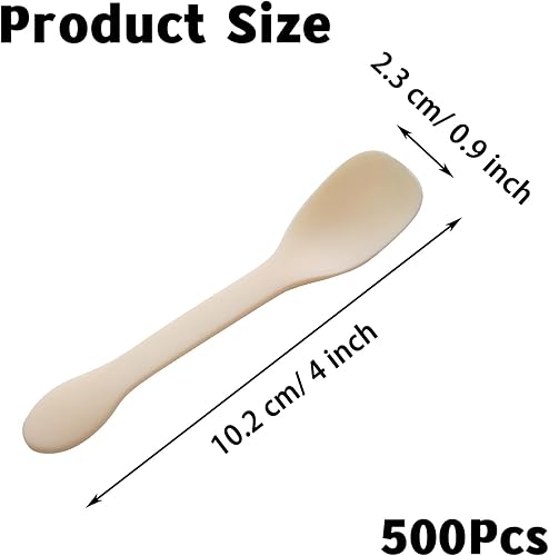 Miniatura 2 de 500 cucharas de plástico, cucharas desechables de alta calidad, cubiertos de plástico duraderos, cucharas de degustación multicolor para suministros