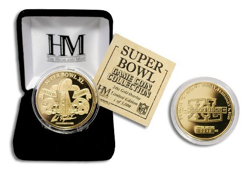 The Highland Mint NFL Super Bowl XL Gold Flip Coin 24KT
