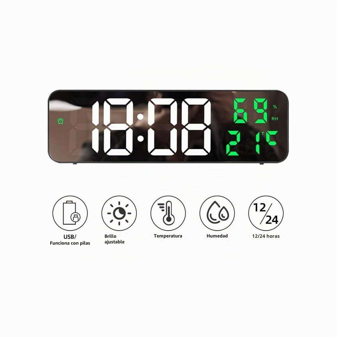 Reloj despertador digital digital con cámara espía Ultra HD 4K WiFi
