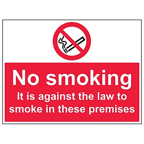 VSafety 57038BR-R'No Smoking/Against The Law' - Señal horizontal, 600 mm x 450 mm (3 unidades)