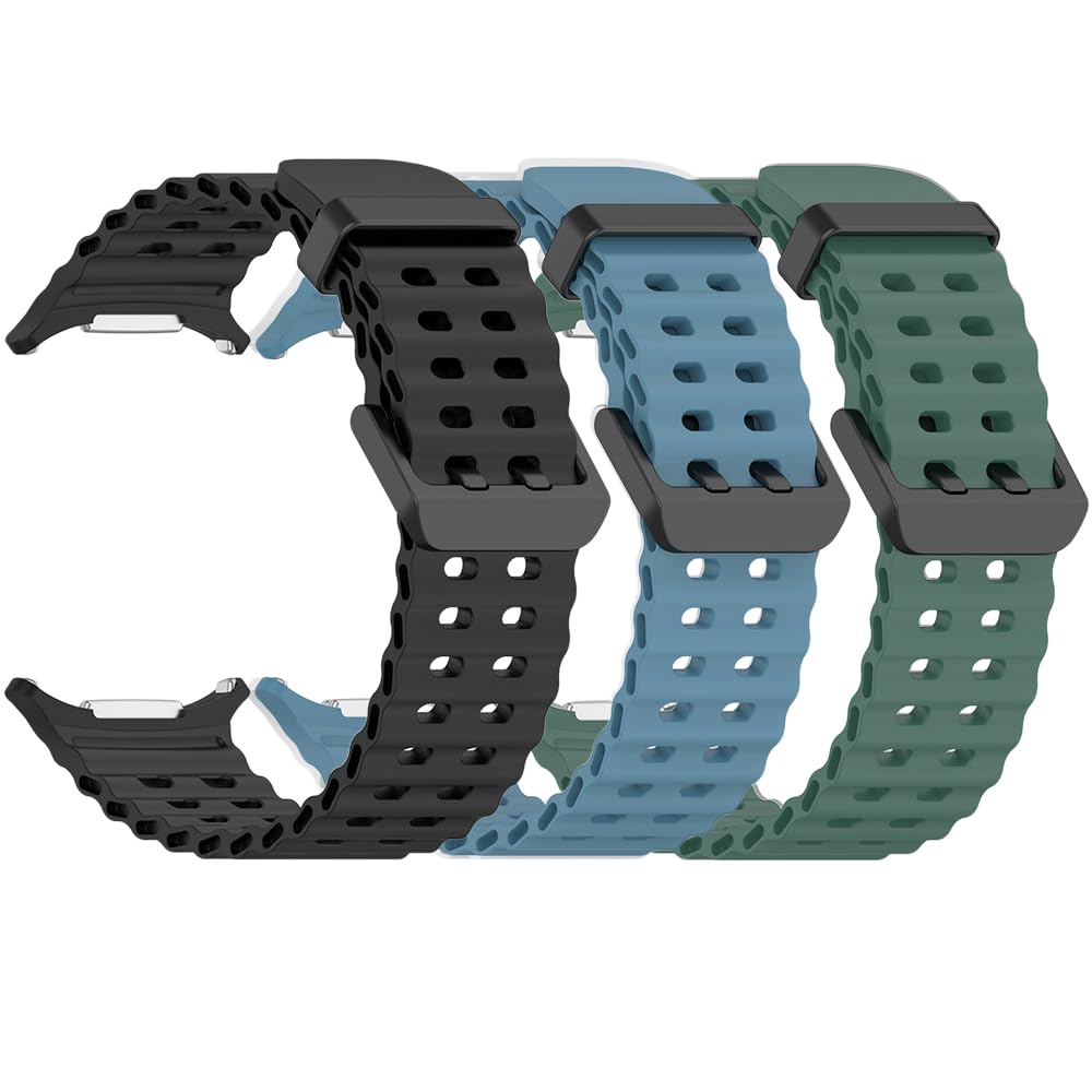 Cinturino sportivo per Galaxy Watch 7 Ultra da 47 mm, confezione da 3 pezzi, in morbido silicone, accessorio di ricambio compatibile con Samsung