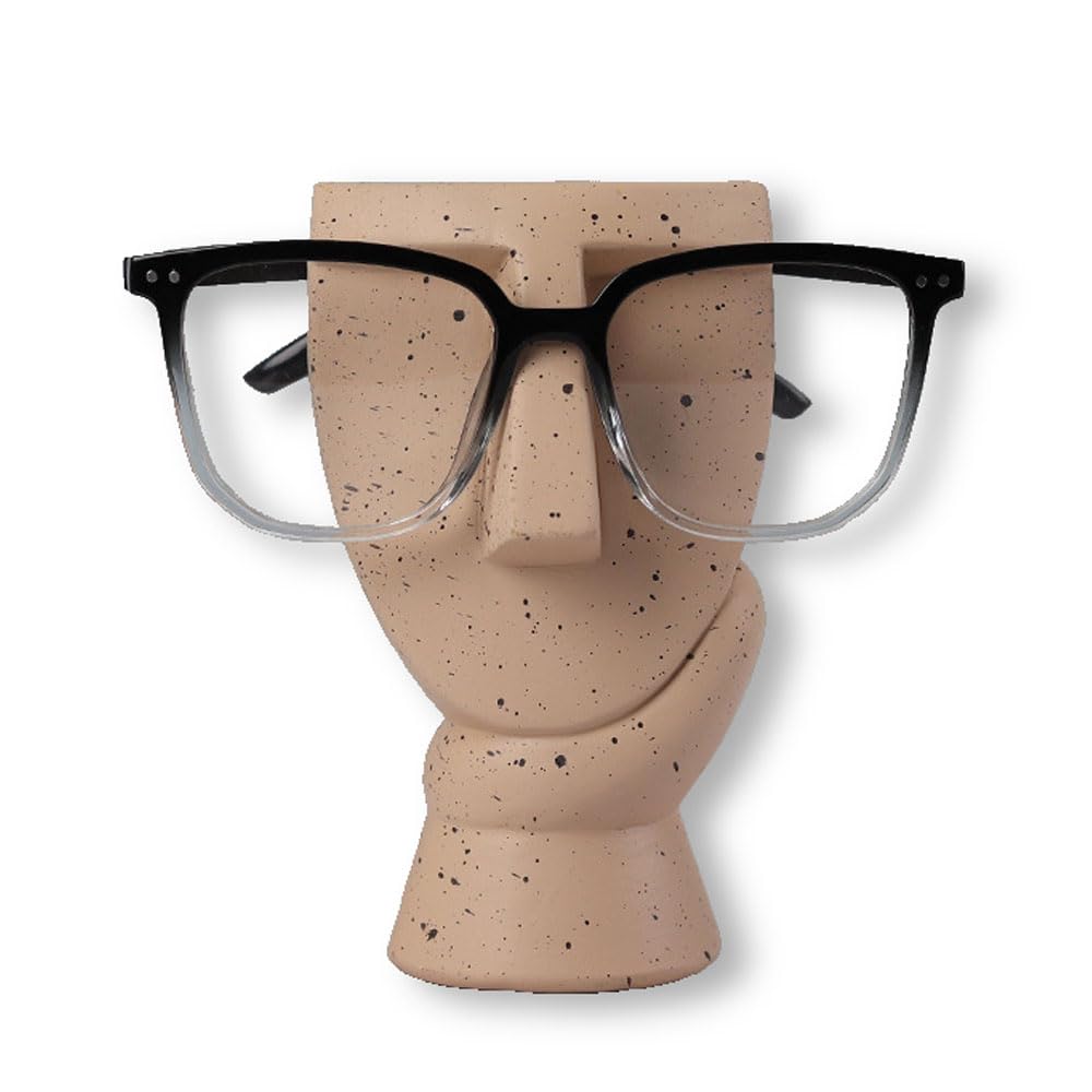 Soporte para gafas de estatua abstracta en resina marrón premium