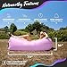 Nevlers Lavender Inflatable Lounger | 210T Polyester Air Sofa | No-Pump Blow Up Couch | Inflatable Lounge Chair w/ 450lbs. Cap., Pockets & Matching Bag | Use as Inflatable Couch for Camping & More