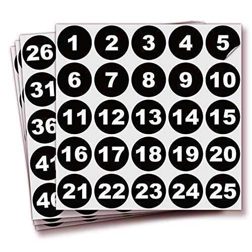 iSYFIX Stickers Numéros Consécutifs 1-100 1.5" Noir