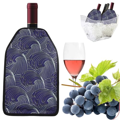 badaren Refroidisseurs de Bouteille de Vin, Rafraîchisseurs pour Bouteille de Vin - Refroidisseur de Vin pour les fêtes, les pique-niques et les voyages - Idéal pour les amateurs de vin (Noir-B)