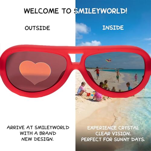 Image of SMILEYWORLD Teen Kids Sunglasses UV400 Protection Teenager Sunglasses, Fashion Shades for Boys Girls Age 12
