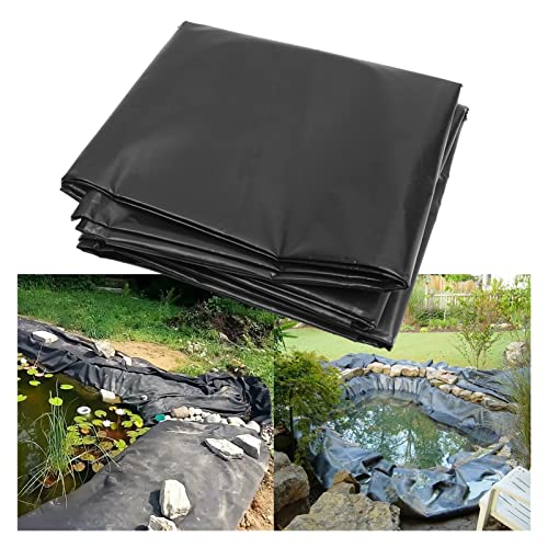 Revestimiento resistente para estanques con base gratuita, 5 m x 5 m, grosor impermeable de 0,2 mm, ideal para estanques de jardín y cascadas, color negro, tamaño 2 x 10 m