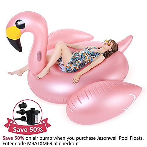 image for Jasonwell Giant Inflatable Flamingo Pool Float with Fast Valves Summer