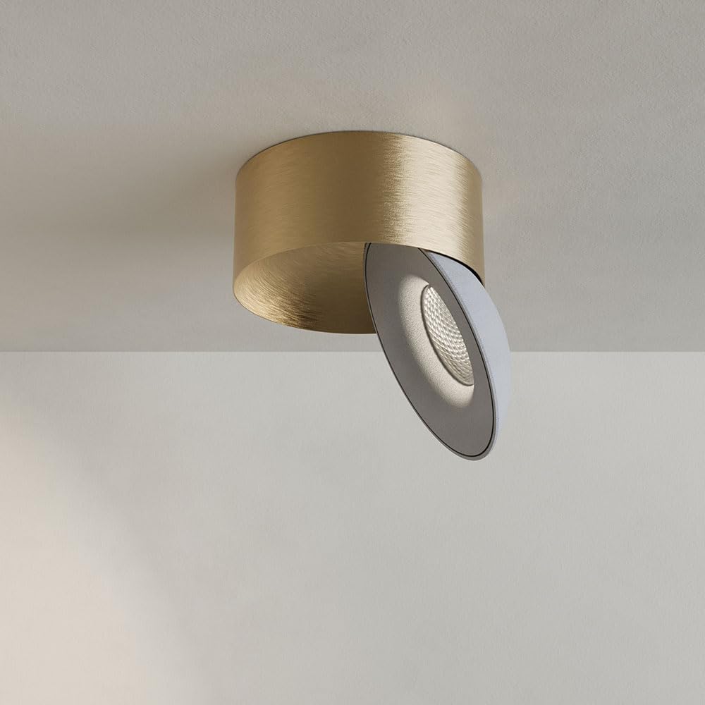 Skapetze s.luce Santa Neo LED-Deckenstrahler - Gold/Weiß, Neutralweiß 4000K, schwenkbar und dimmbar