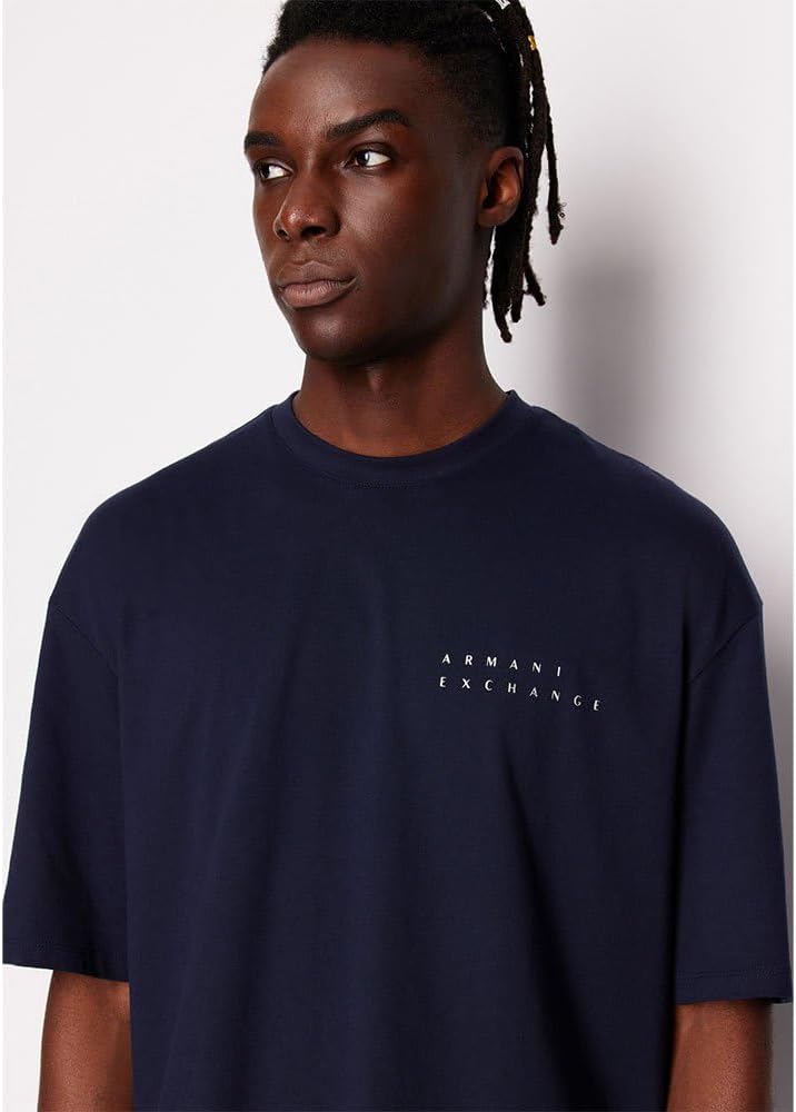 Armani Exchange Mens Comfort Fit Cotton Back Ax Logo Tee - Image 4