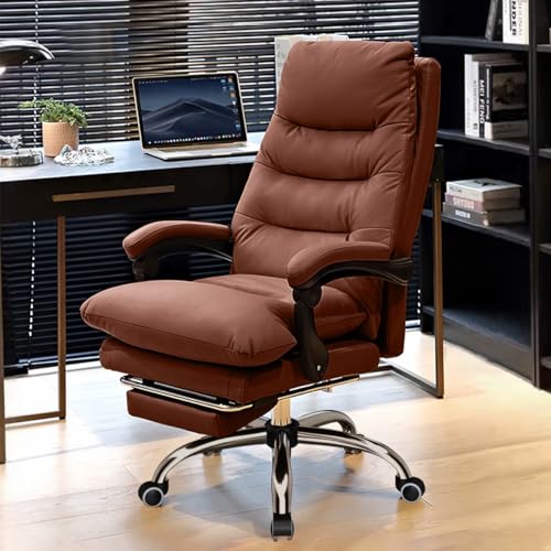 XUEGW Office Chair with Foot Rest Reclining Gaming Chair Executive Desk Chair High Back Computer Chair Ergonomic Office Chairs Comfortable Leather Work Chair